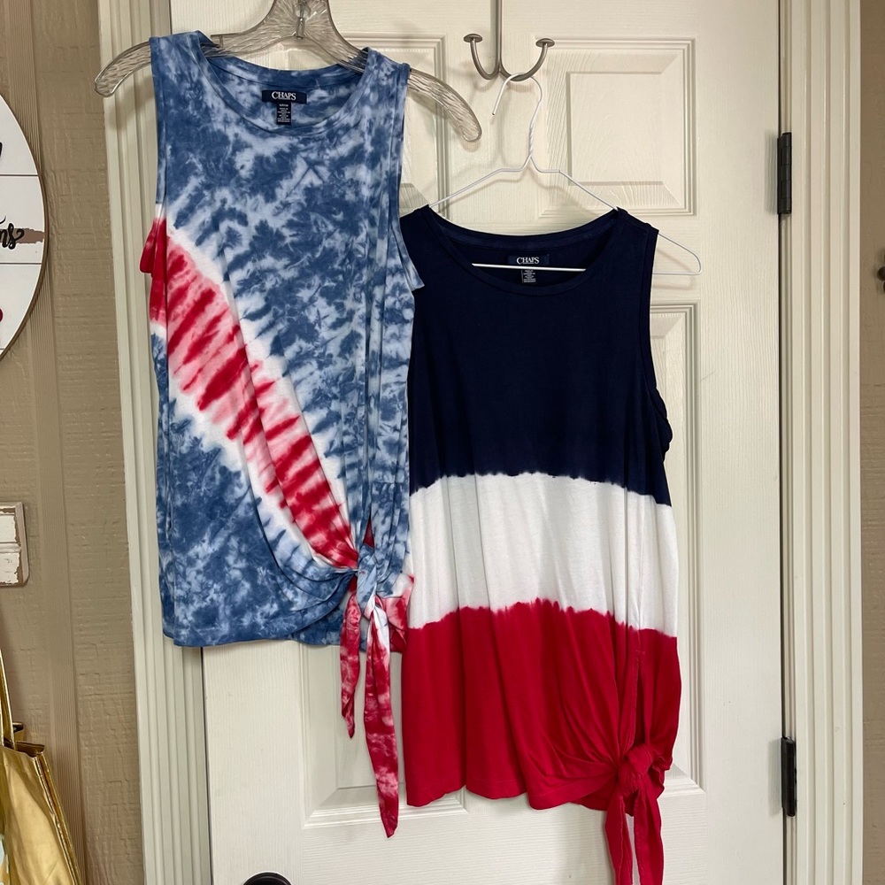 CHAPS red, white, and blue tank top bundle